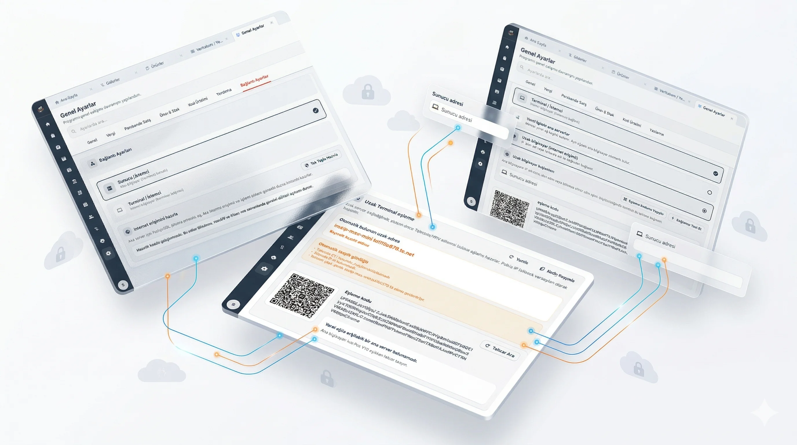 Fjärrterminal och lokal serversynkronisering