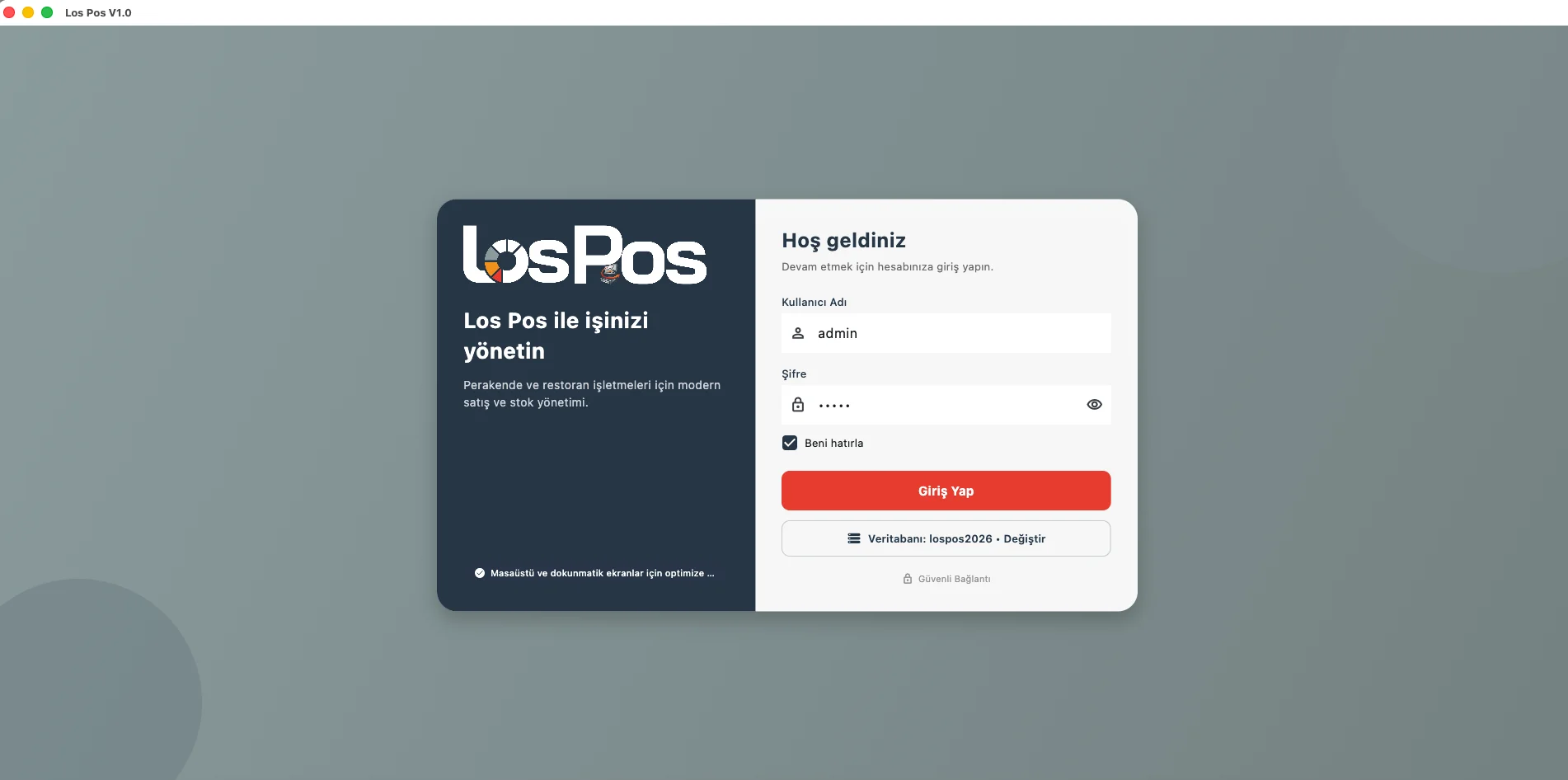 Los Pos V1.0 Arayüzü Uygulaması